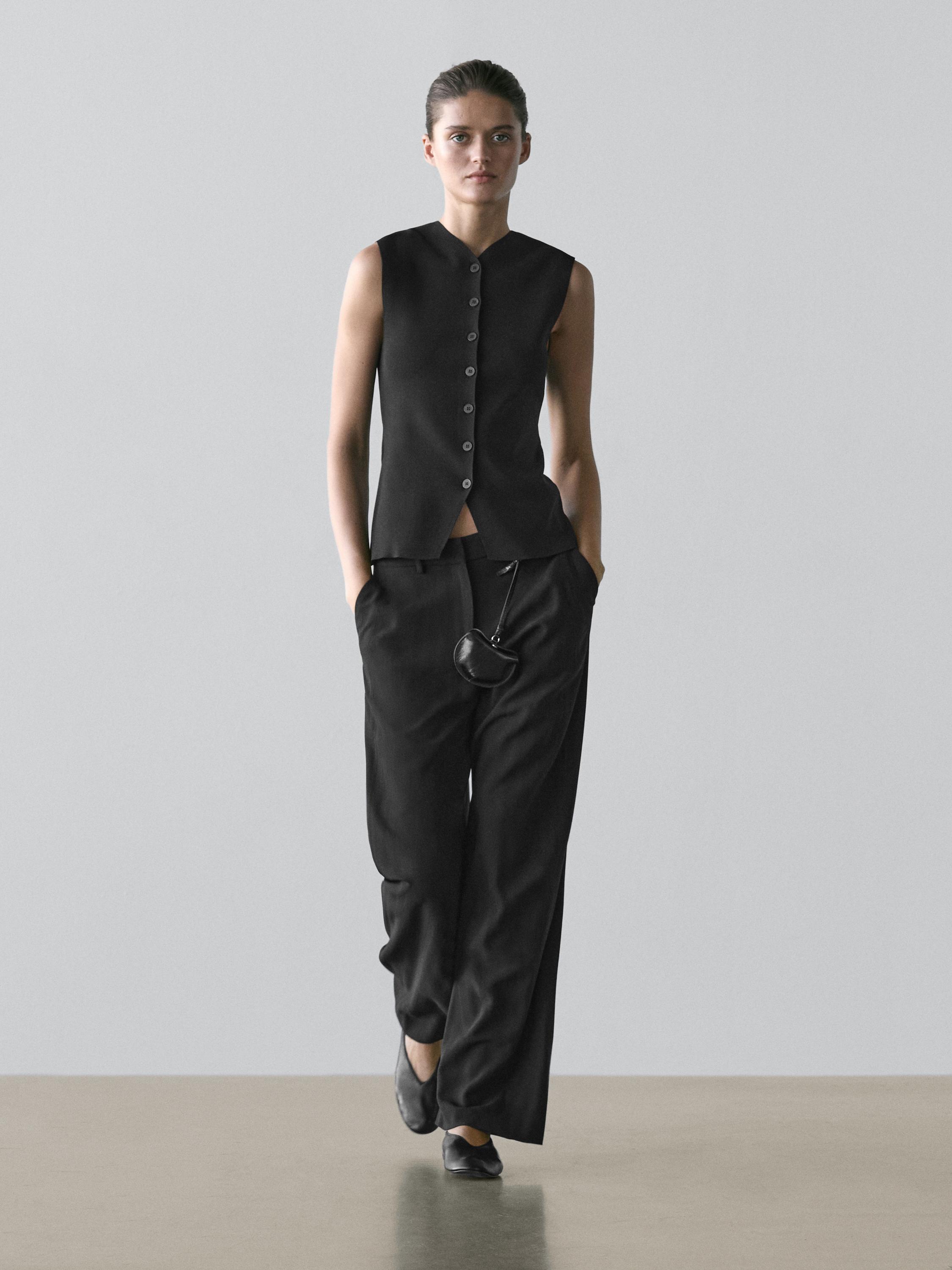 V-neck vest with button details